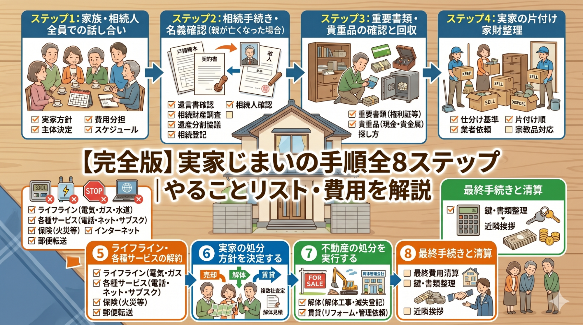 実家じまいの手順｜何から始める？全8ステップと各段階のやることリストを完全解説