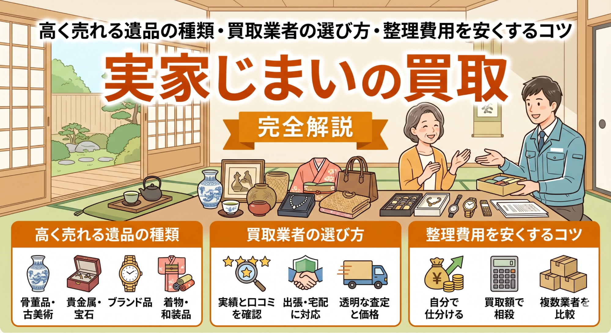 実家じまいの買取｜高く売れる遺品の種類・買取業者の選び方・整理費用を安くするコツを完全解説