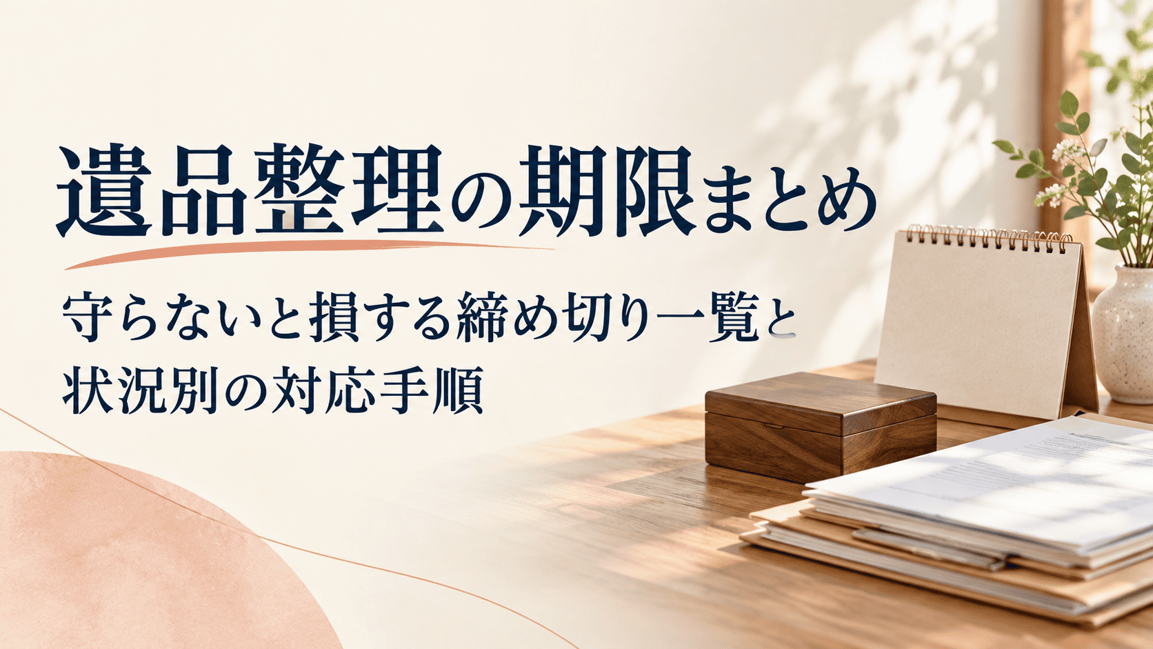 遺品整理の期限まとめ｜守らないと損する締め切り一覧と状況別の対応手順